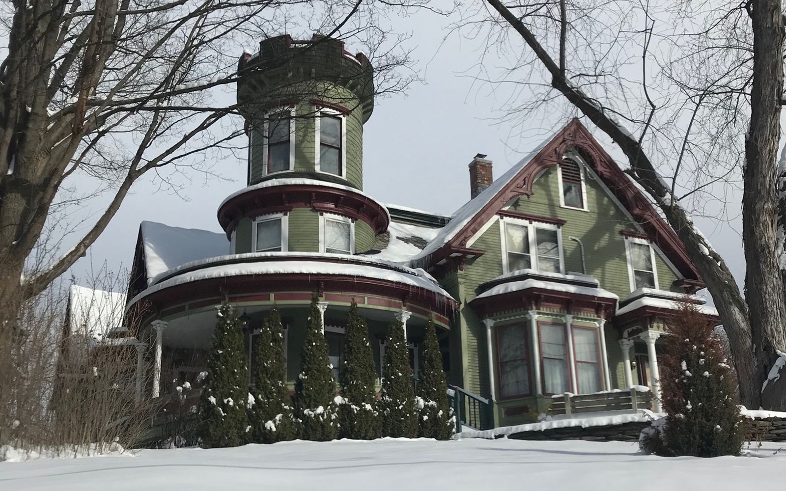 Maplecroft exterior in winter